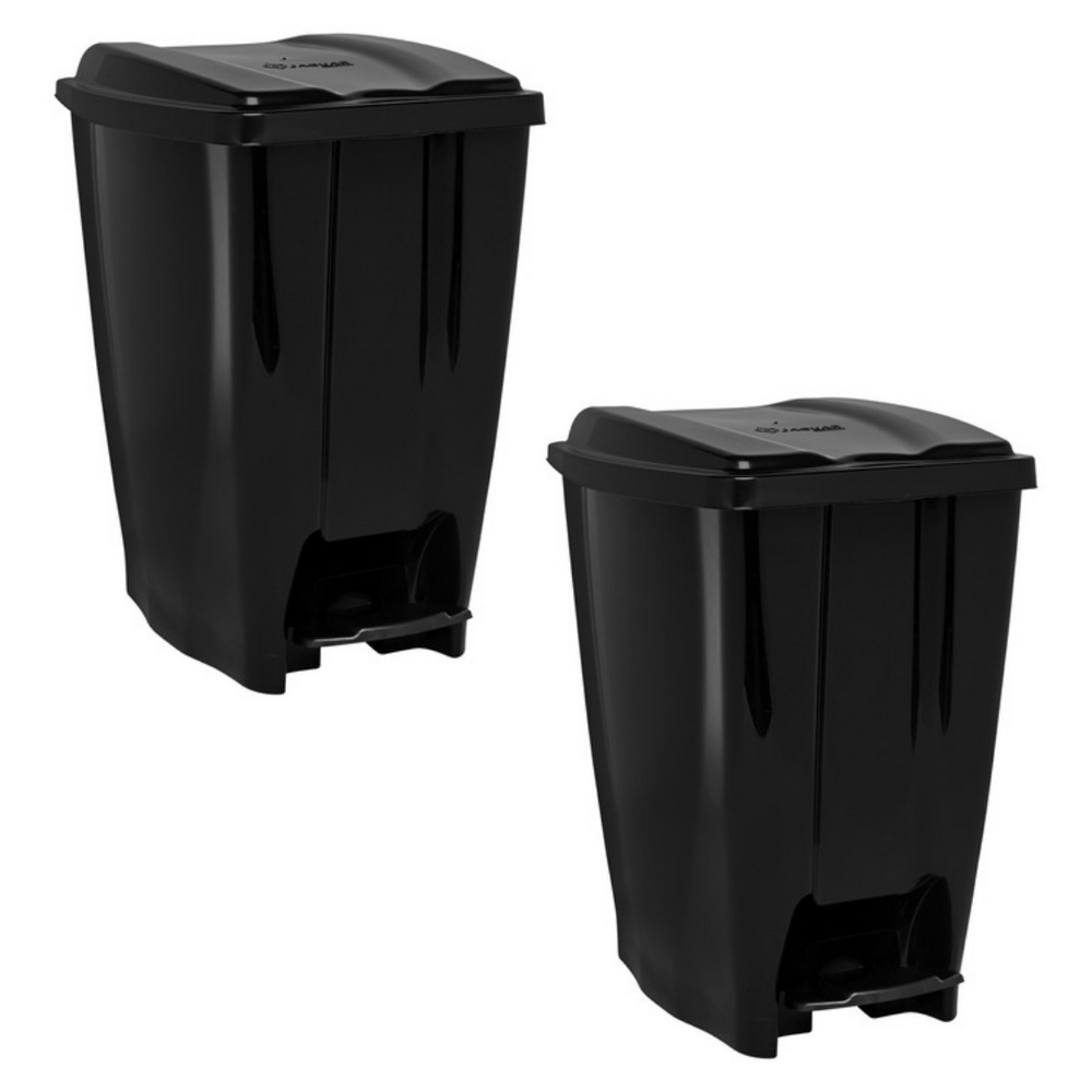 Lixeira com pedal 40L Preta Eco Nature Jaguar
