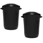 Lixeira Cesto Fechado Com Tampa Preto 60L Jaguar