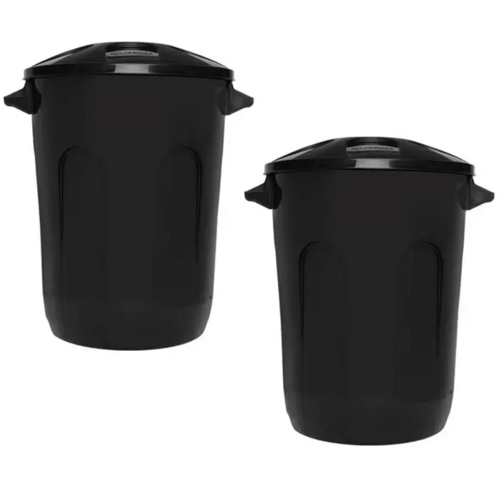 Lixeira Cesto Fechado Com Tampa Preto 60L Jaguar