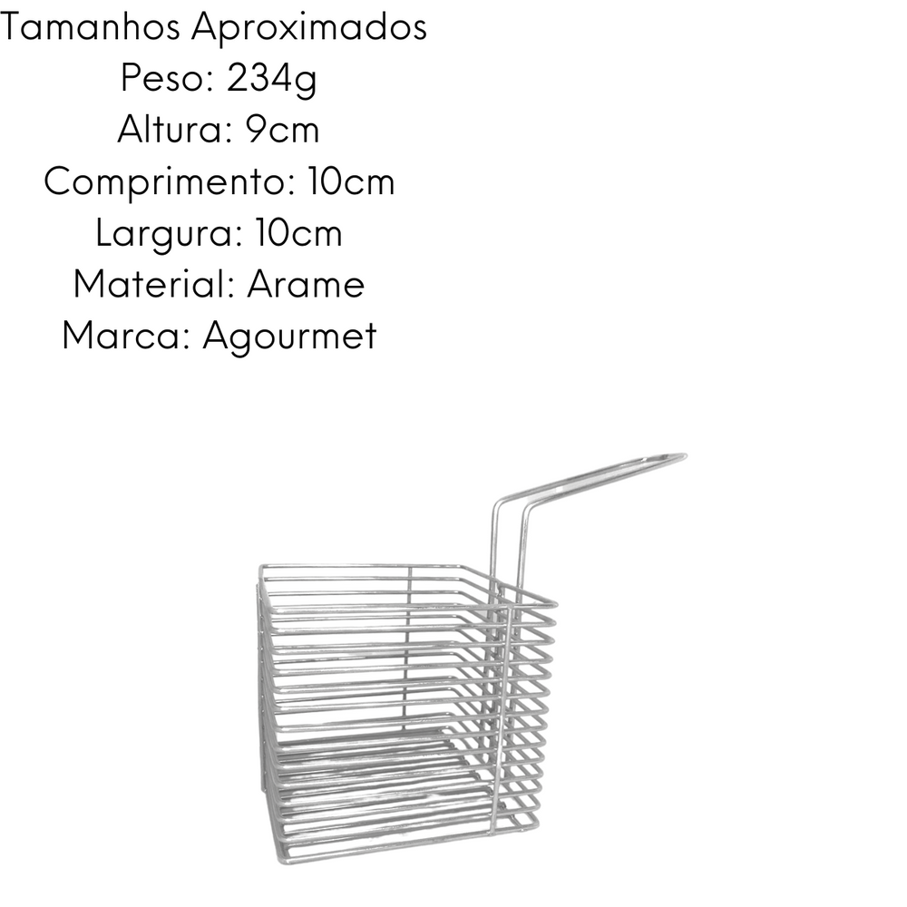 Cesto quadrado fritura arame - A Gourmet