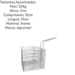 Cesto quadrado fritura arame - A Gourmet