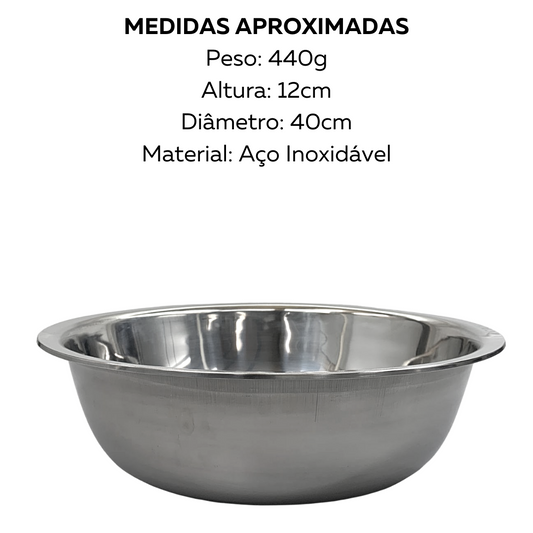 Bacia Bowl em Aço Inox 40cm