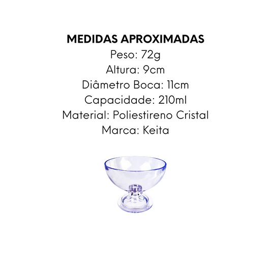 Taça Sobremesa Poliestireno Cristal 210ml