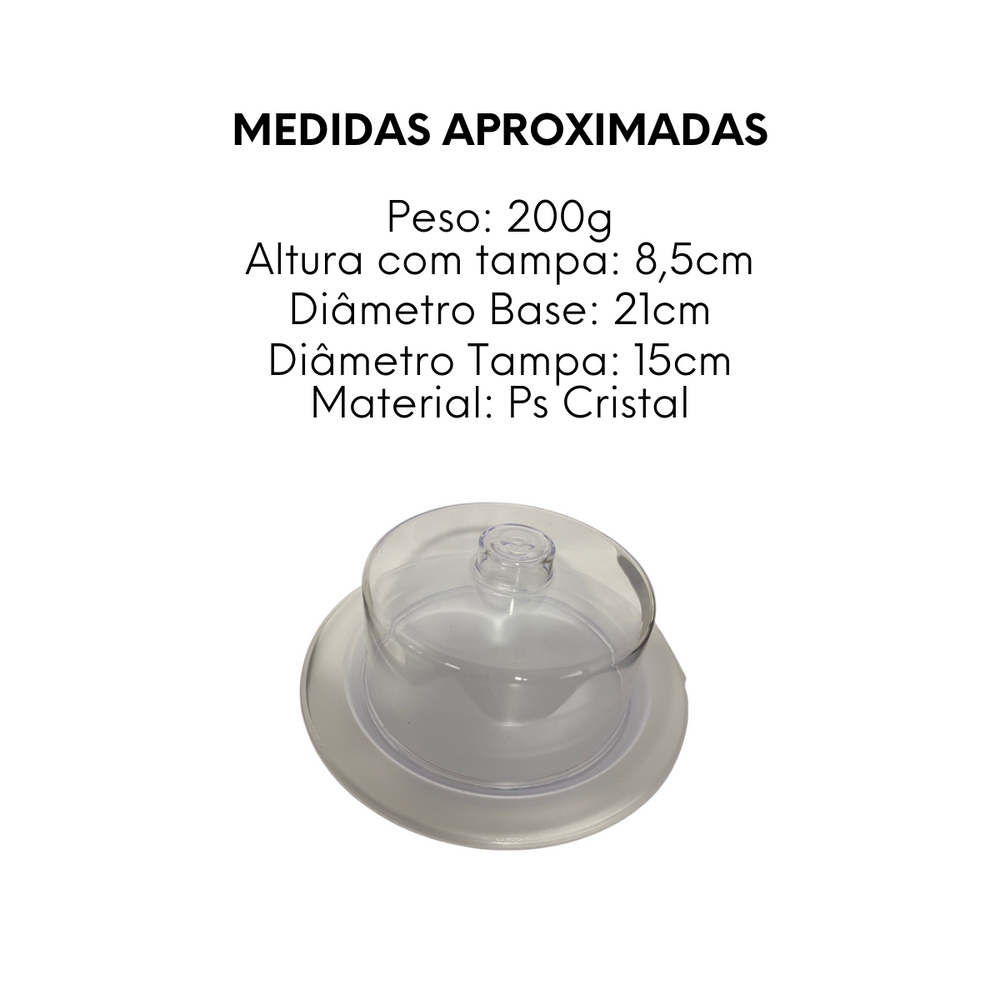 Porta Queijo de Cristal Kenkoi