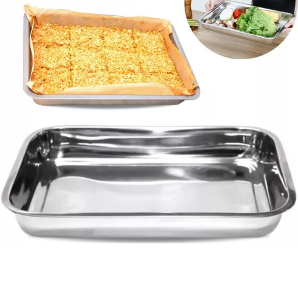 Assadeira Retangular Aço Inox 30x40 KeHome