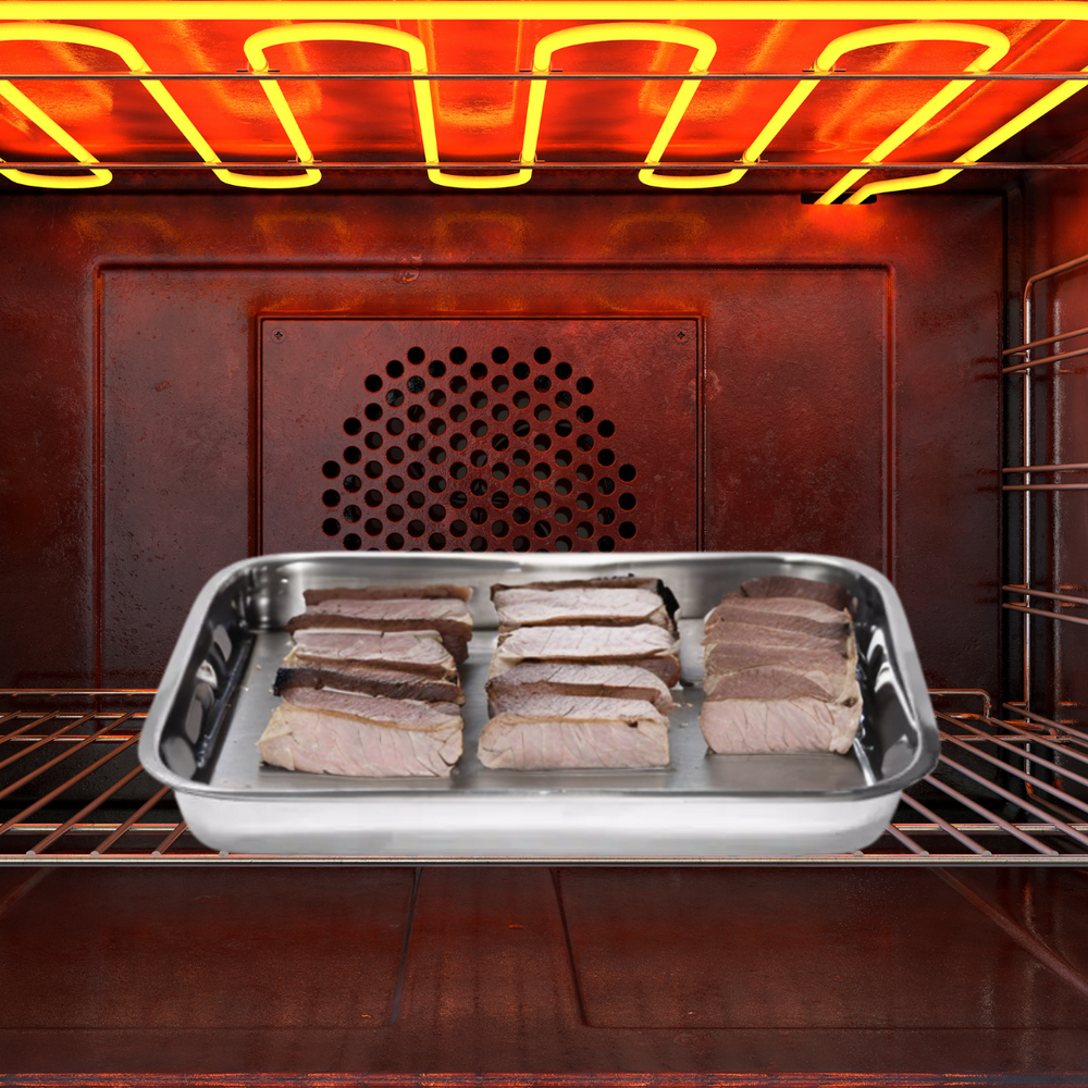 Assadeira Retangular Aço Inox 32x22 KeHome