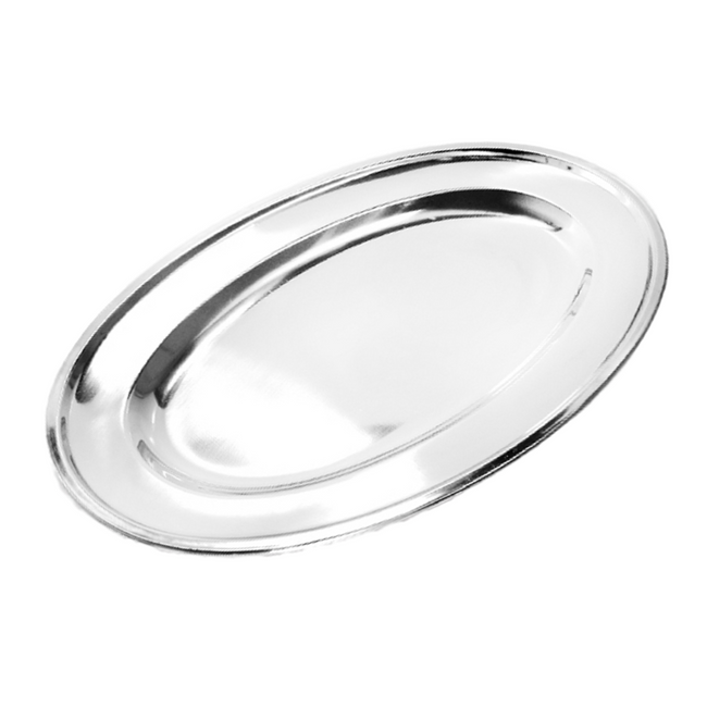 Travessa Servir Oval em Aço Inox 50cm KeHome Hover Image