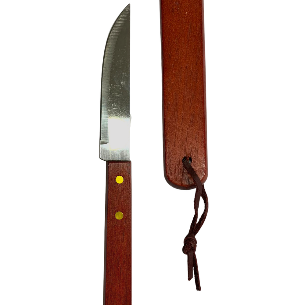 Faca Churrasco Cabo de Madeira Lamina Aço Inox KeHome