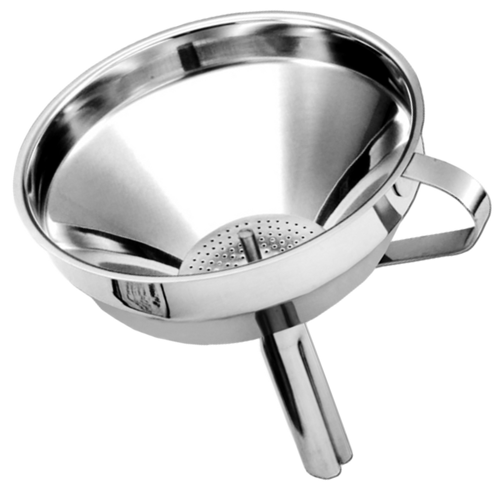 Funil Com Peneira em Aço Inox Basic KeHome