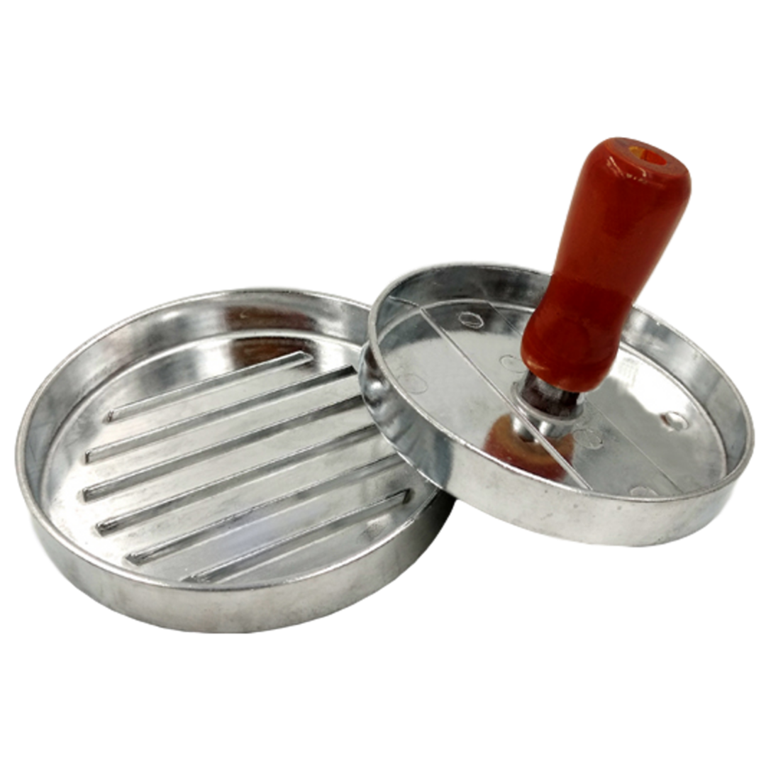 Molde para Hambúrguer em Aço Inox Cabo de Madeira KeHome