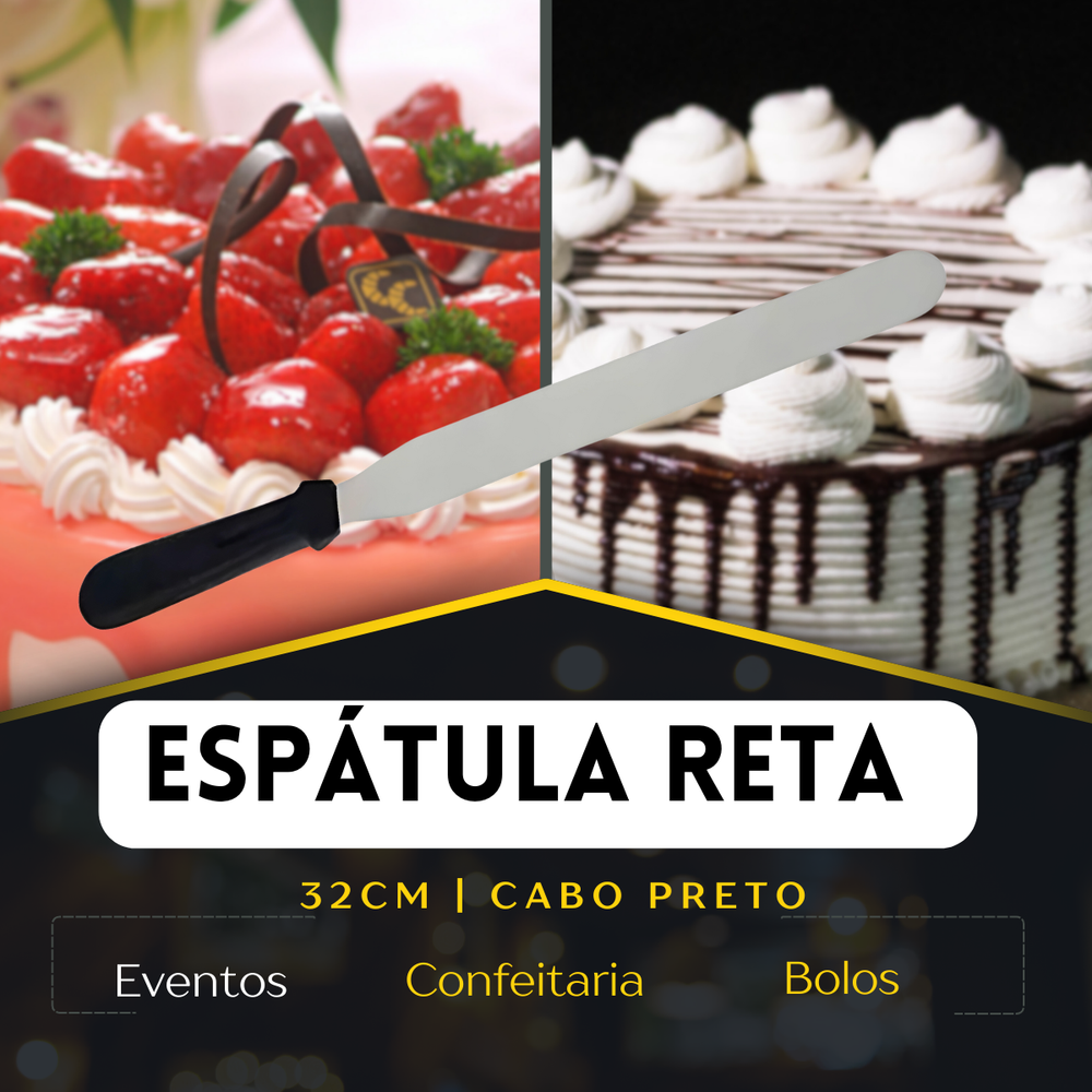 Espátula Reta Para Bolo de Aço Inox - A Gourmet