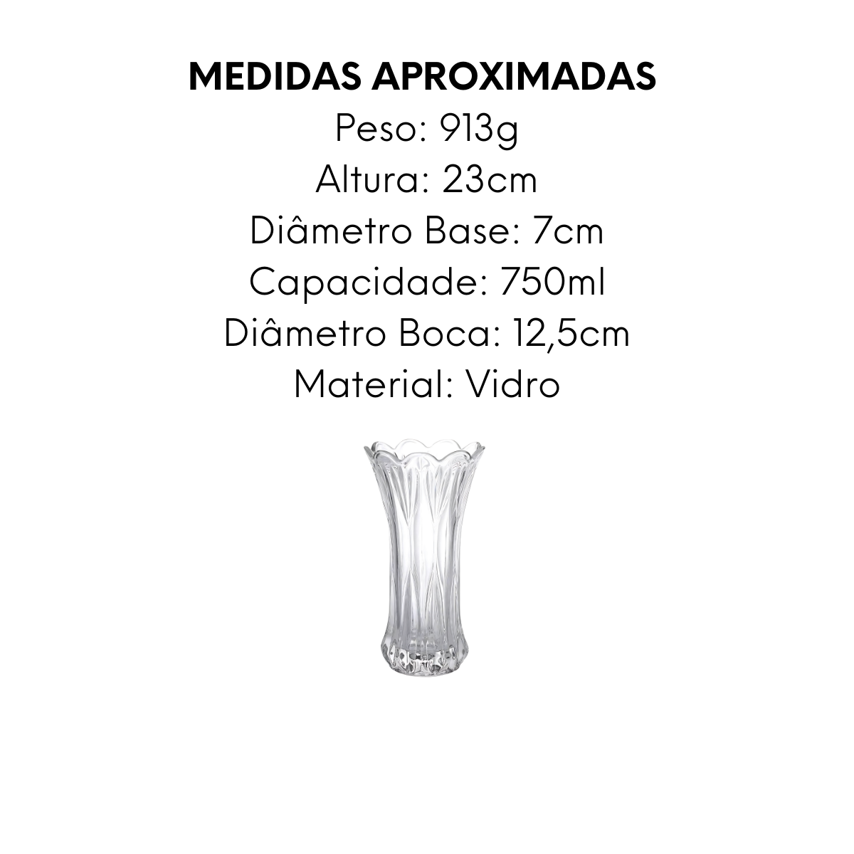 Vaso Decorativo Vidro 23cm - A Gourmet