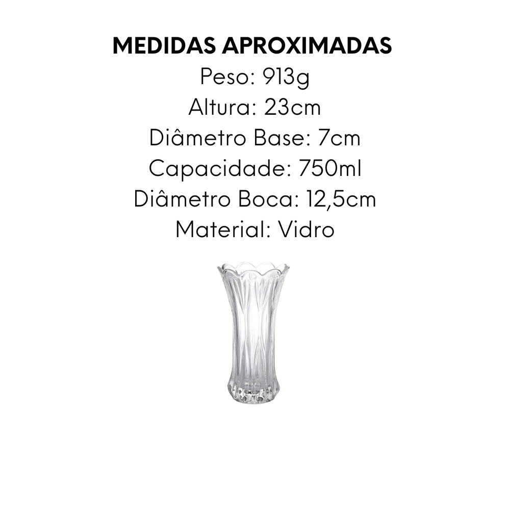 Vaso Decorativo Vidro 23cm - A Gourmet