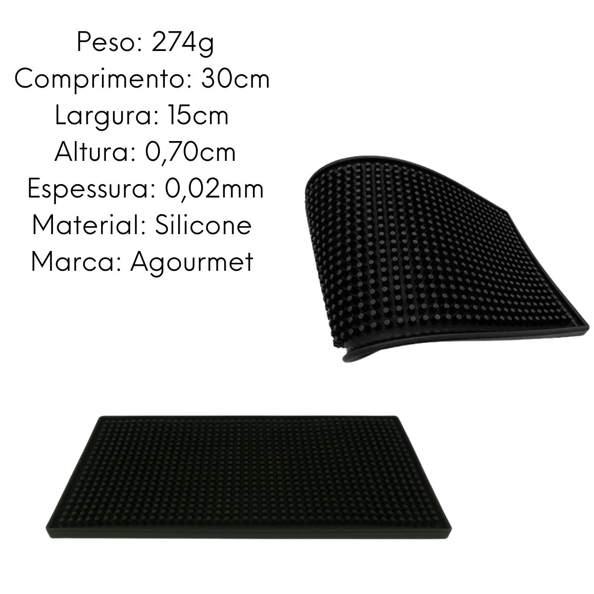 Tapete Para Copos Pequeno de Silicone KeHome