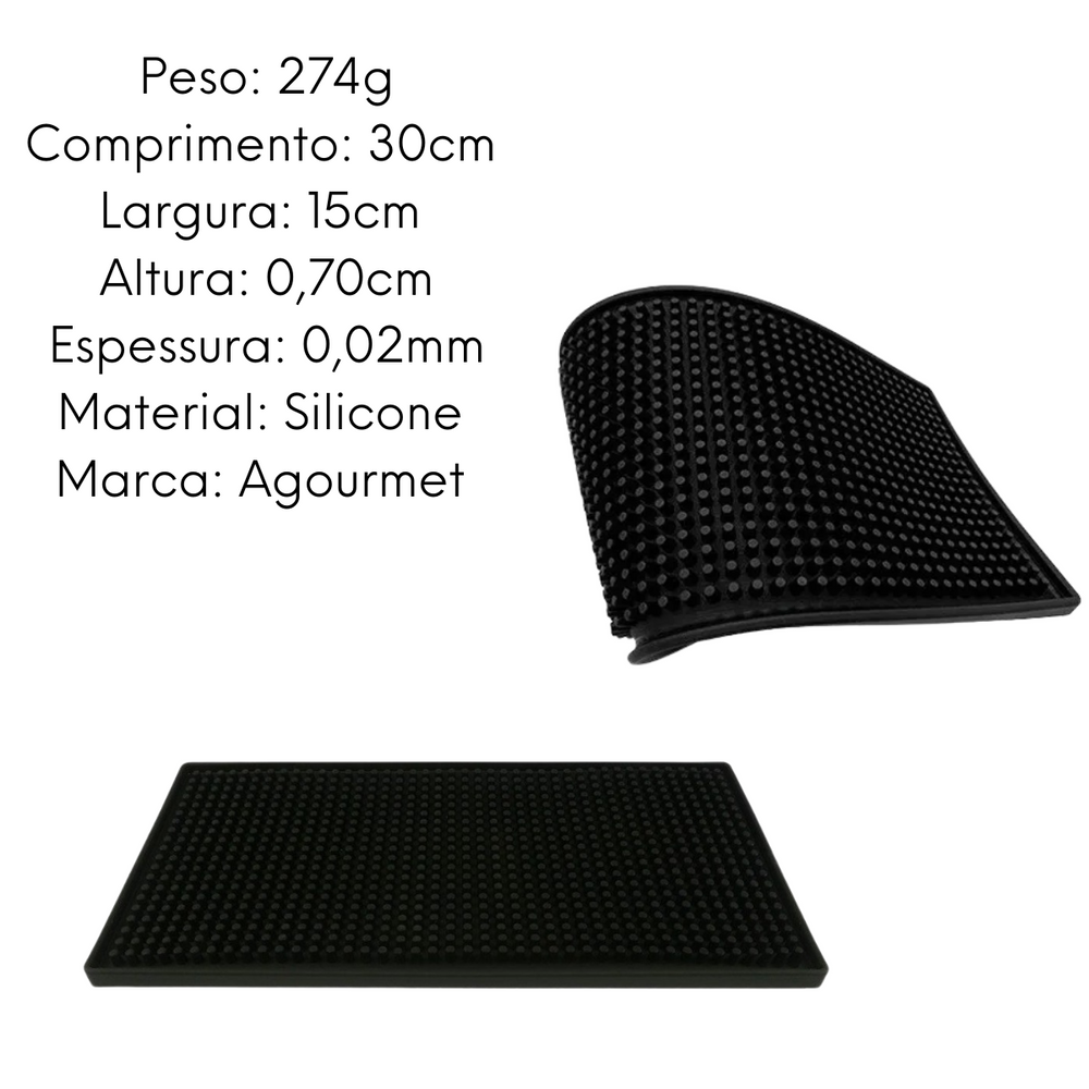 Tapete Para Copos Pequeno de Silicone KeHome