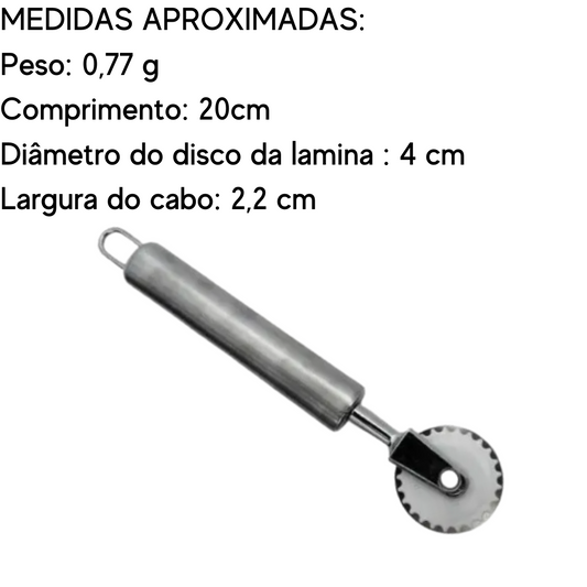 Cortador de Pizza e Fechador de Pastel em Aço Inox