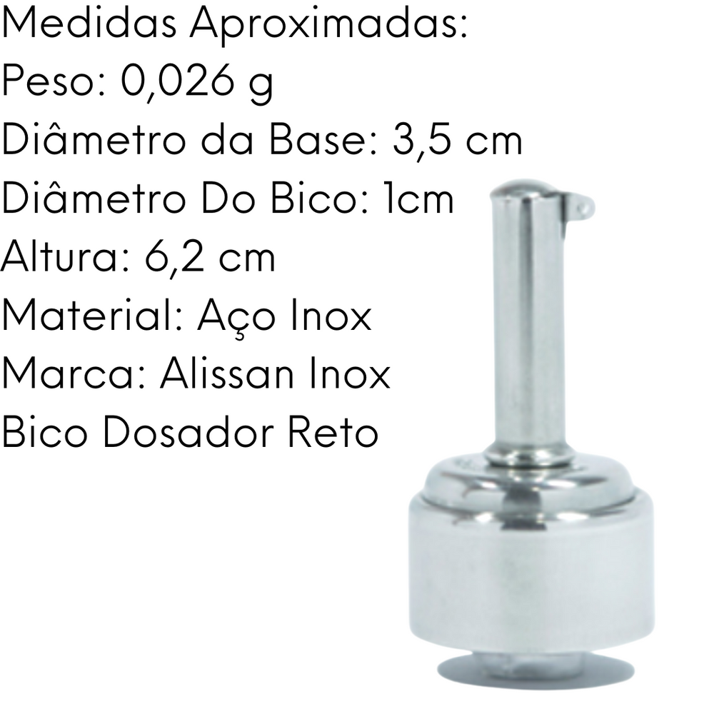 Bico Dosador Para Galheteiro em Aço Inox Alissan