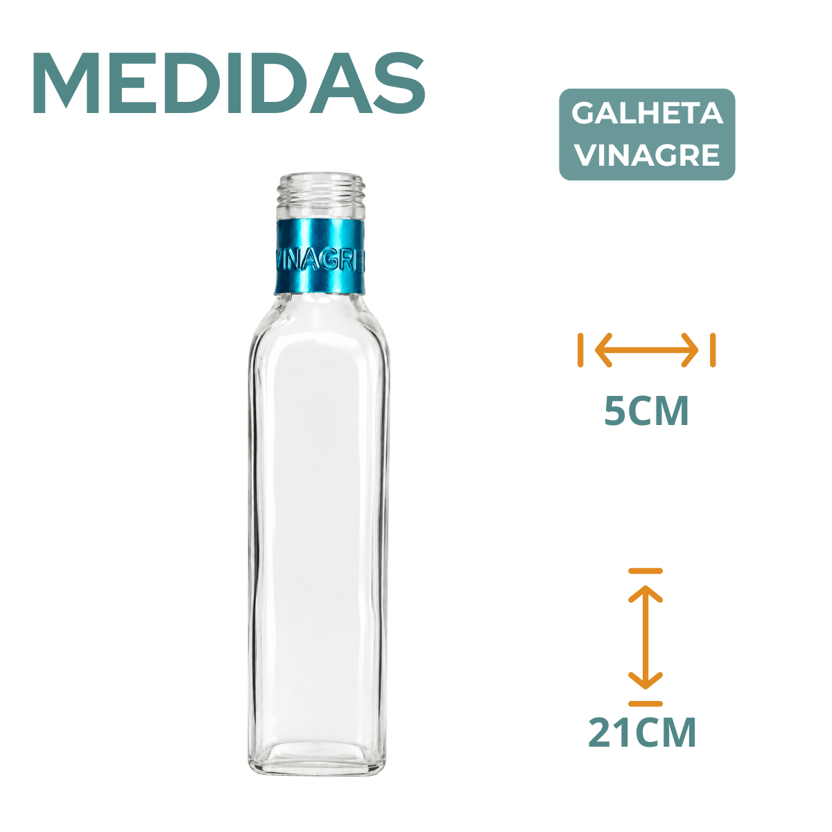 Galheta Vinagre Vidro 250ml S/ Tampa
