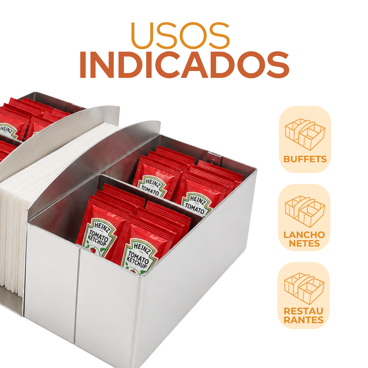 Porta Sache Guardanapo Aço Inox
