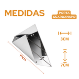 Porta Guardanapo Triangular em Aço Inox Alissan