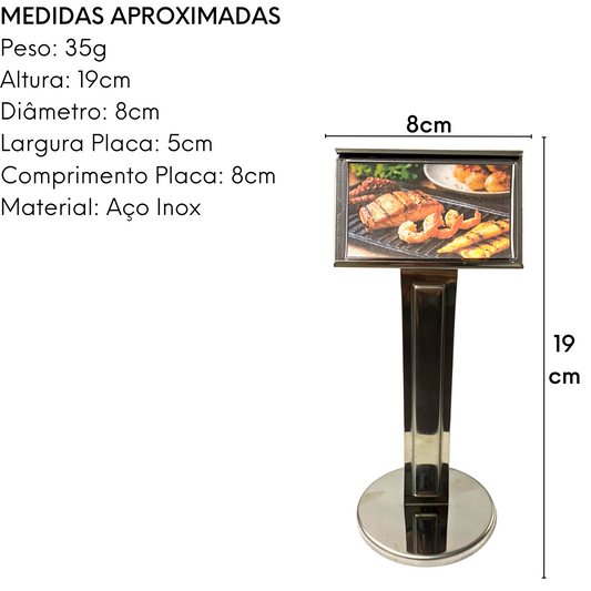 Display de Mesa Grande em Aço Inox