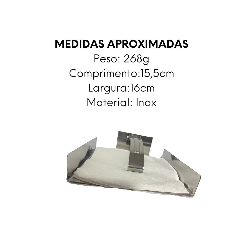 Porta Guardanapo em Aço Inox Alissan