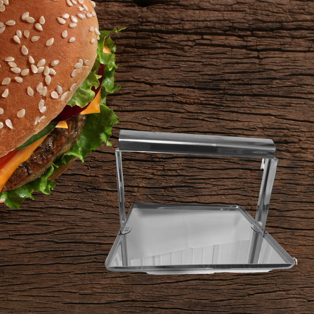 Prensa Hambúrguer em Aço inox Alissan