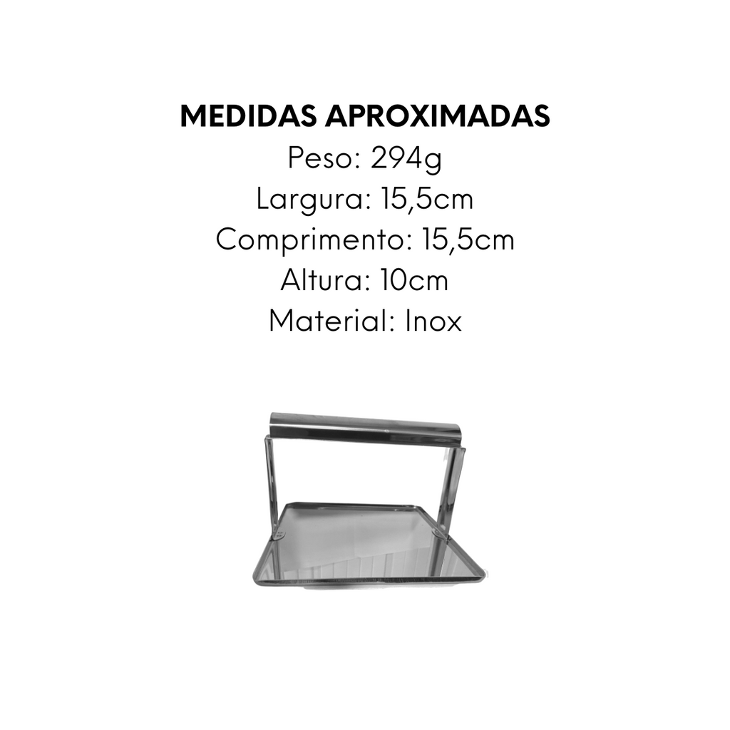 Prensa Hambúrguer em Aço inox Alissan