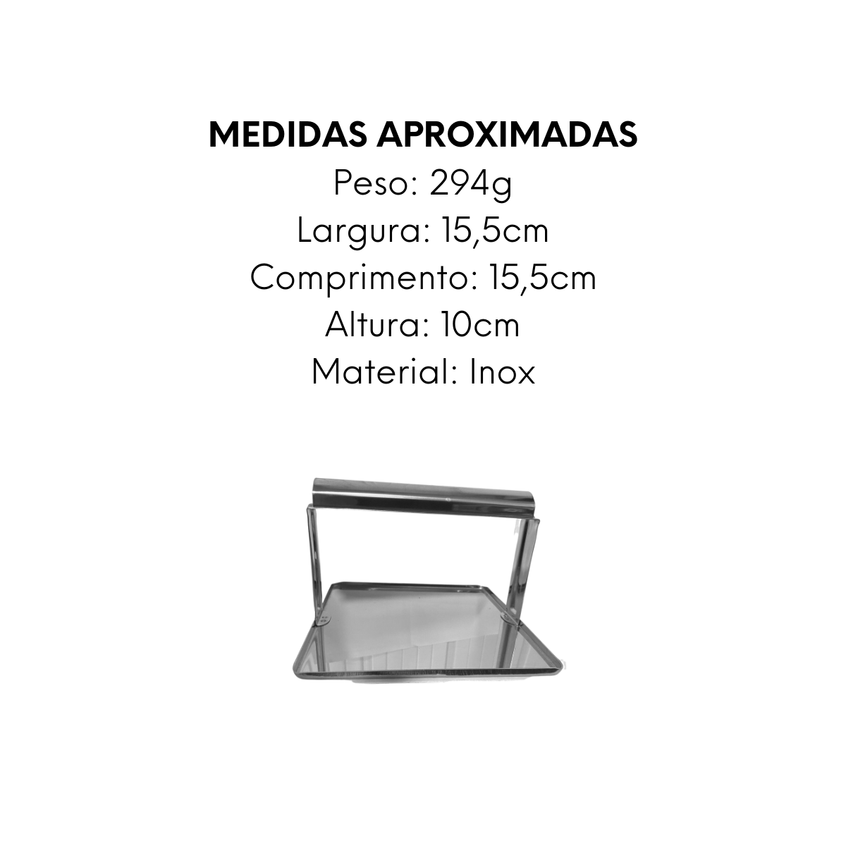 Prensa Hambúrguer em Aço inox Alissan