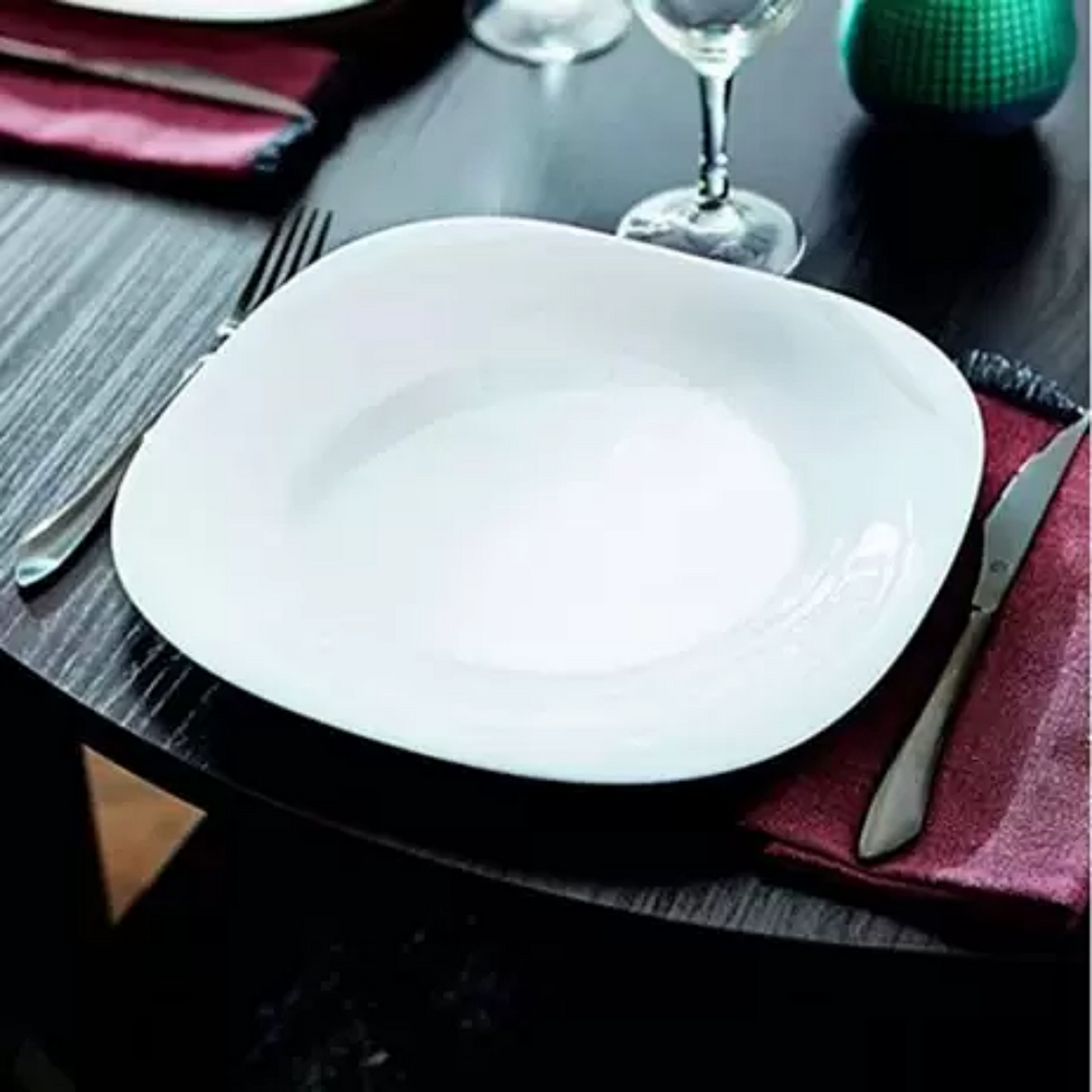 Prato Fundo Carine White 21cm Luminarc Vidro Temperado Day Home