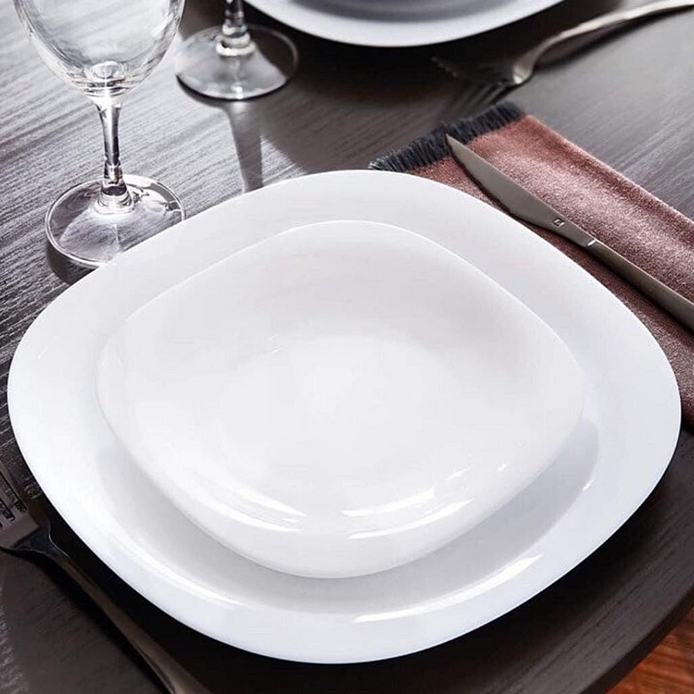 Prato Fundo Carine White 21cm Luminarc Vidro Temperado Day Home