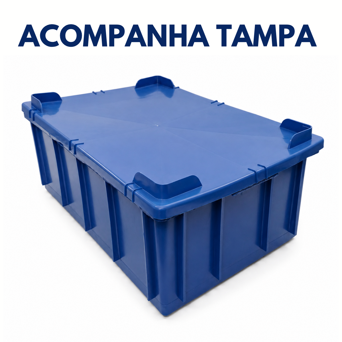 Caixa Organizadora Com Tampa 36L Azul