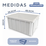 Caixa Organizadora Branca Sem Tampa 26L