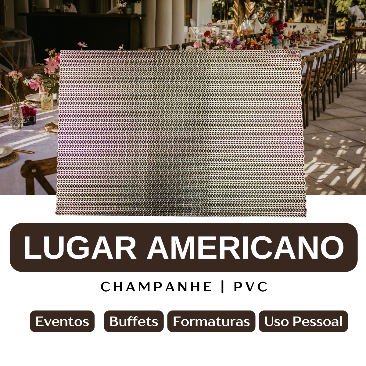 Jogo Americano Champanhe PVC - A Gourmet
