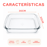 Lasanheira Marinex Vidro 3,7 Litros