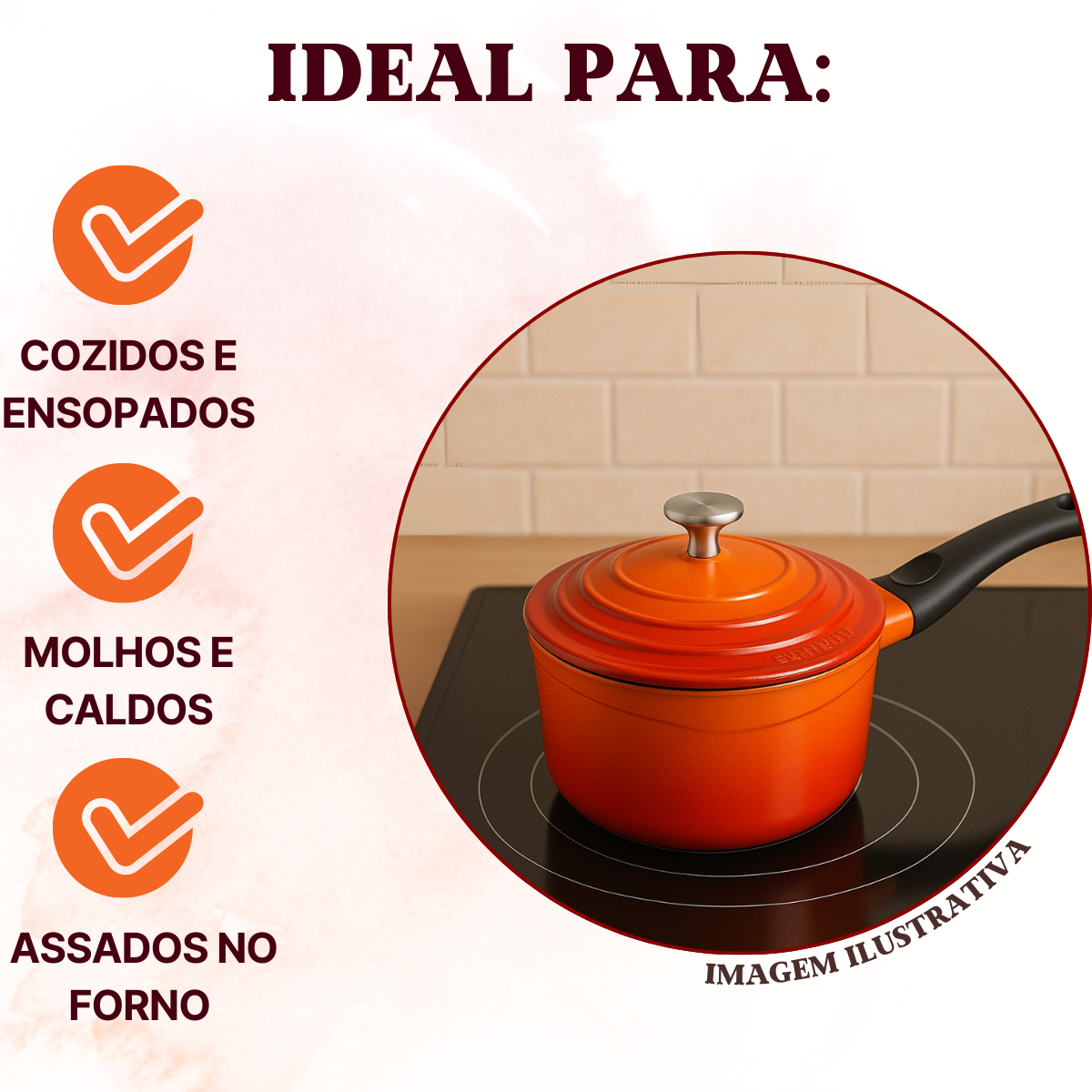 Panela Le cook 2L Degradê Revestimento Antiaderente Cerâmico