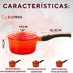 Panela Le cook 2L Degradê Revestimento Antiaderente Cerâmico
