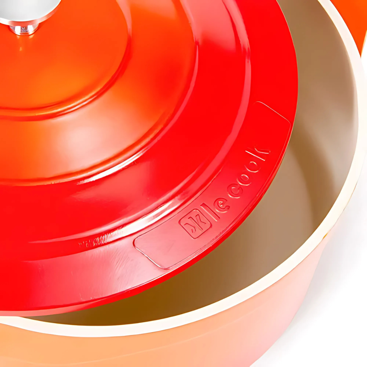 Panela Caçarola 28cm Cerâmica Antiaderente Laranja Le Cook