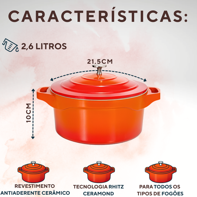 Caçarola Panela Le Cook 2,6L Antiaderente Cerâmico Main Image