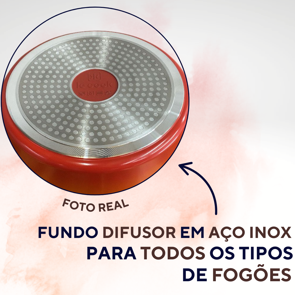 Panela Caçarola Cerâmica Antiaderente Le Cook 4,5L