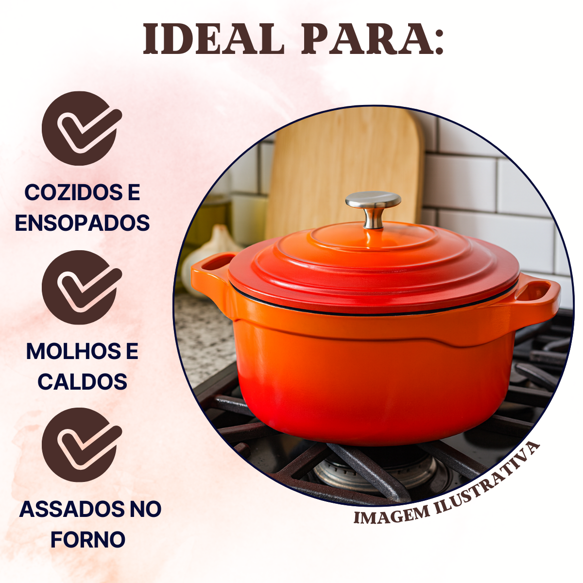 Panela Caçarola Cerâmica Antiaderente Le Cook 4,5L