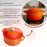 Panela Caçarola Cerâmica Antiaderente Laranja Le Cook 7,2l