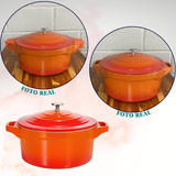 Panela Caçarola Cerâmica Antiaderente Laranja Le Cook 10,3l