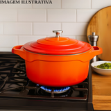 Panela Caçarola Cerâmica Antiaderente Laranja Le Cook 10,3l