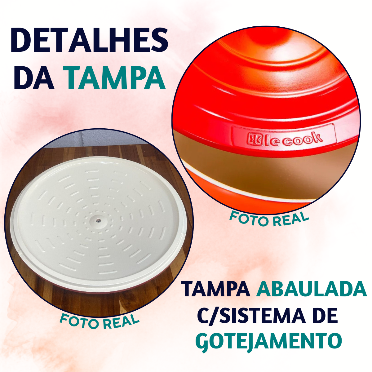 Panela Caçarola Cerâmica Antiaderente Laranja Le Cook 10,3l
