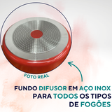 Panela Caçarola Cerâmica Antiaderente Laranja Le Cook 10,3l