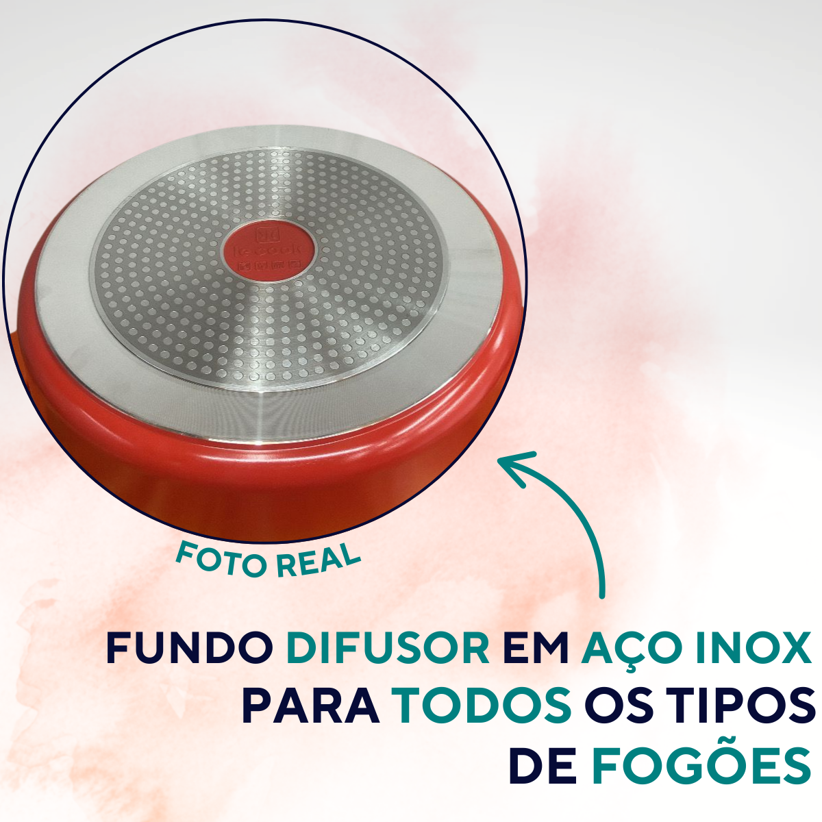 Panela Caçarola Cerâmica Antiaderente Laranja Le Cook 10,3l