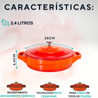 Caçarola Baixa Le Cook 2,4L Antiaderente Cerâmico