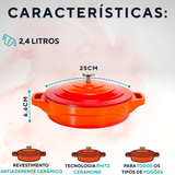 Caçarola Baixa Le Cook 2,4L Antiaderente Cerâmico