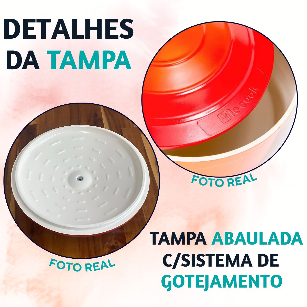 Caçarola Baixa Le Cook 2,4L Antiaderente Cerâmico